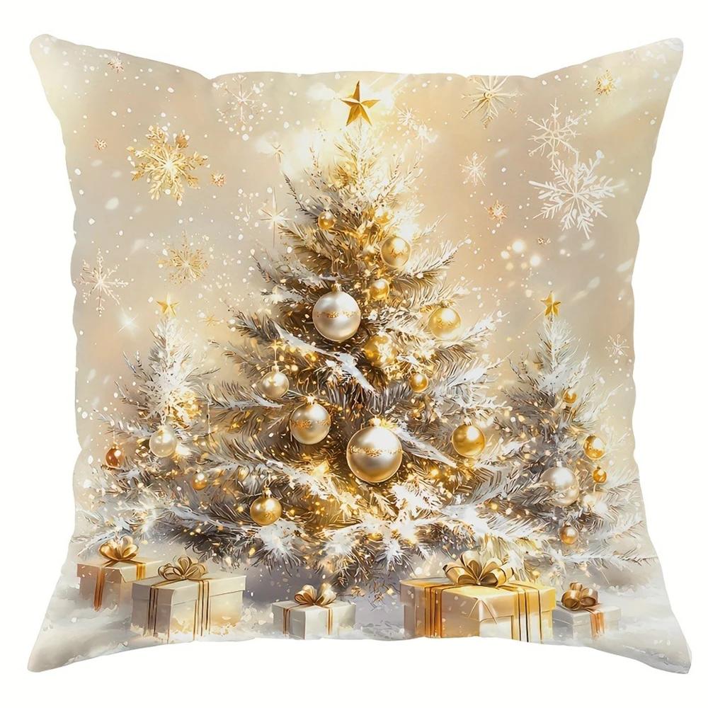 Kissenbezug mit Weihnachtsmotiv, luxuriöser Kissenbezug als Weihnachtsgeschenk, geeignet als Kissenbezug für das Wohnzimmer, Sofa, als Geschenk