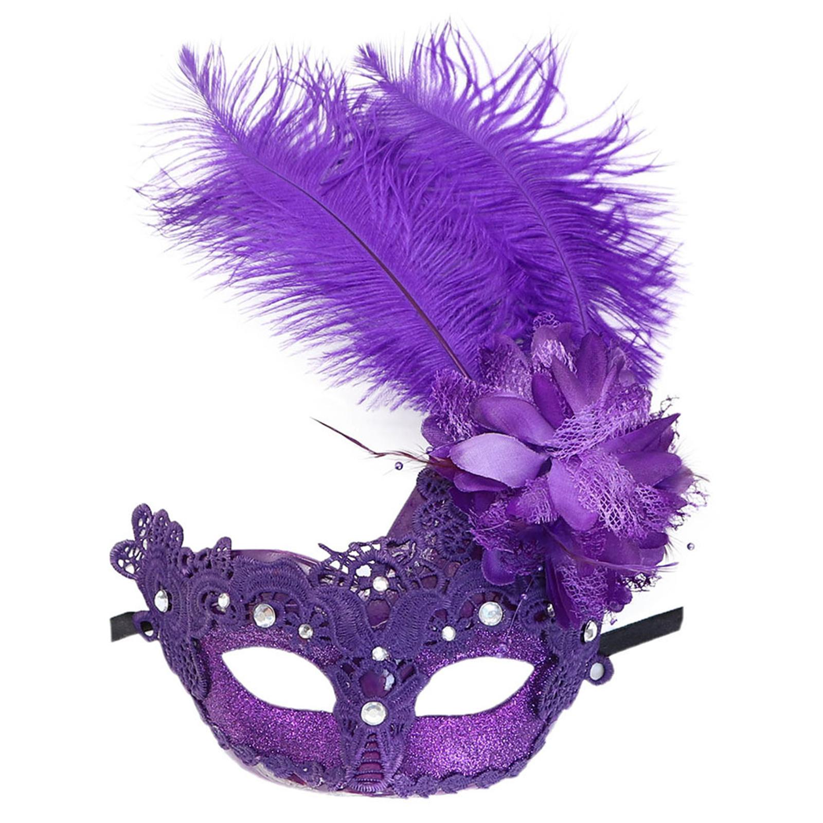 Masquerade Mask Feather Mask for Women Halloween Mask, Halloween Feather Eyemask Masquerade Half Mask Feather Mask 5