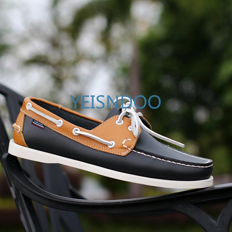 Fashion Male Classic Boat Shoes Leather Hot Sale New Men's Outdoor Walking Shoes Men Wedding Dress Shoes Lace-Up Fashion Men Loafers