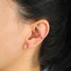 Promotion Small Girl Women Stud Earring Three Stone Colorful Cz bar Stud Simple Minimal Multi Piercing Ear Bone Earrings