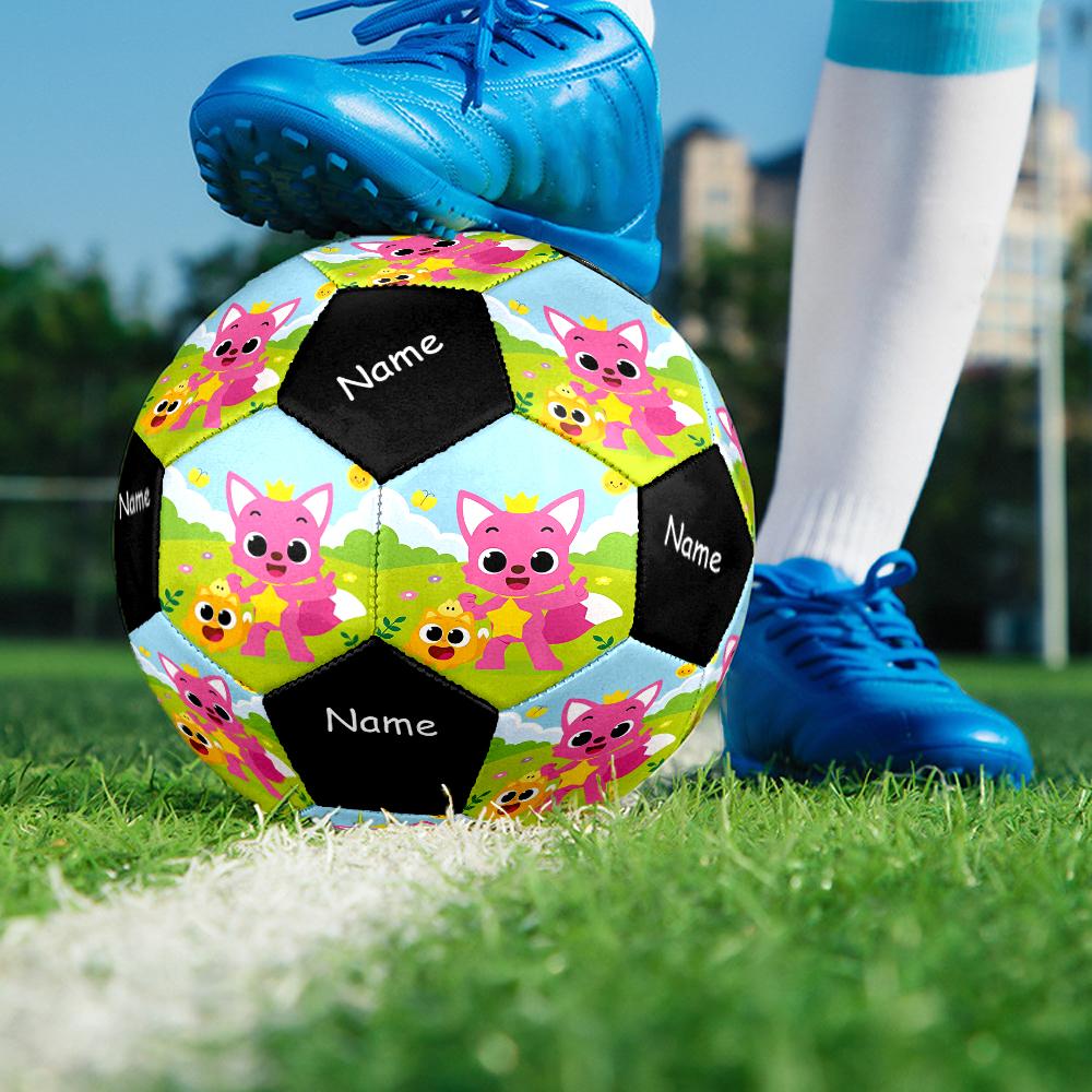 Pallone da Calcio Personalizzato Pinkfong Wonderstar, Misura 5, Adatto sia per Partite Indoor che Outdoor, un Regalo Adatto a Tutti.