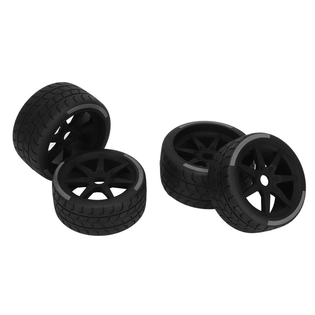 4Pcs RC Car Rubber Tire Better Grip Enhanced Friction Hub Wheel Tire for 1 8 1 10 RC Crawler