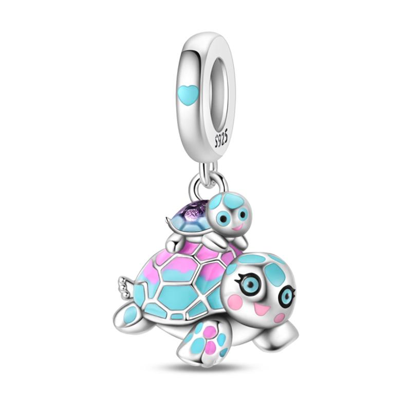 Charms Fit Pan Copper Elephant Squirrel Koala Sea Turtle Parent Child Series Sunflower Original Bracelets Diy Jewelry Gifts