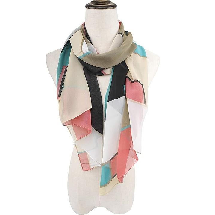 Sciarpa Scialle Leggero Tinta Unita Misto da Donna per la Stagione Primavera Estate
