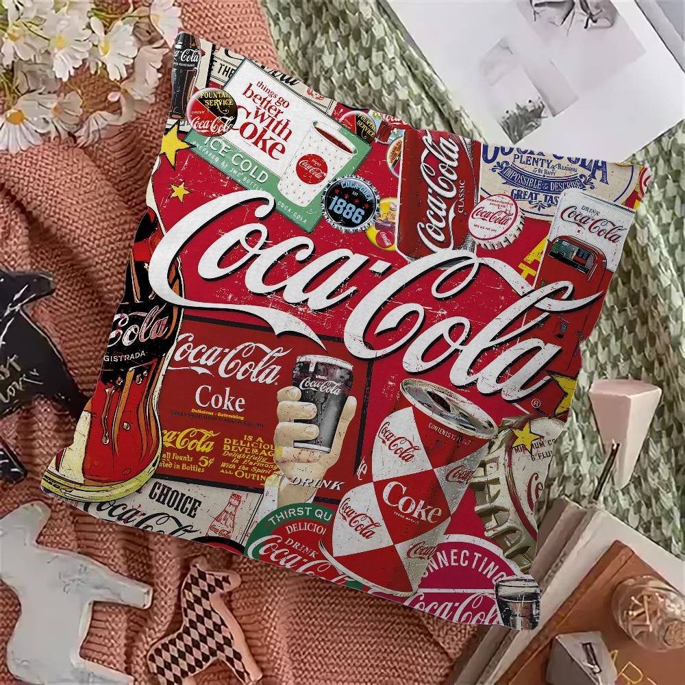 C-Coca Logo C-Colas Kissenbezug Für Schlafzimmer Zimmer Und Wohnzimmer Sofa Dekokissenbezug