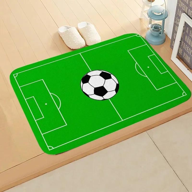 Football Field Fixed Facecloth Floor Mats Machine Washable Doorway Living Room Rugs Bedroom Playful Area Non-slip Carpets