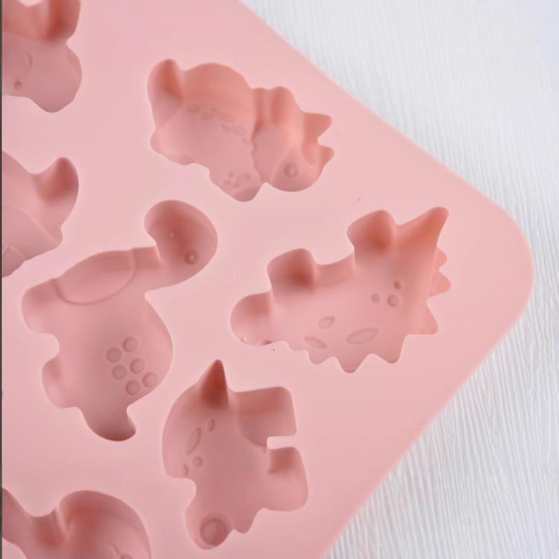 12 Square Dinosaur Chocolate Silicone Mold Candy Pudding Mold Cake Plugin Baking Utensils Mold Dining & Bar