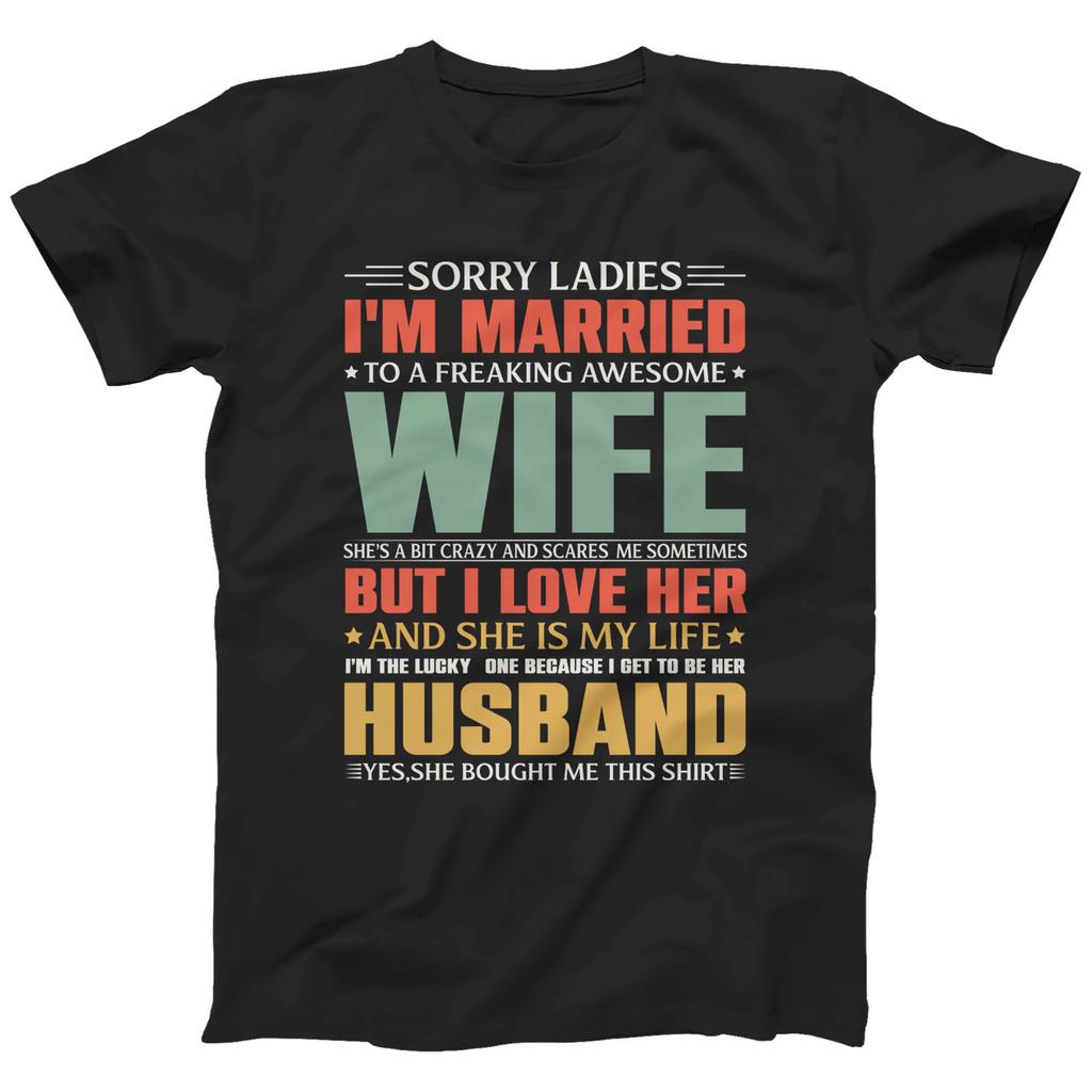 Im Married To A Freaking Awesome Wife Gift TShirt For Unisex Funny Slogan Gift TShirt Valentines Day Gift Shirt Size Available