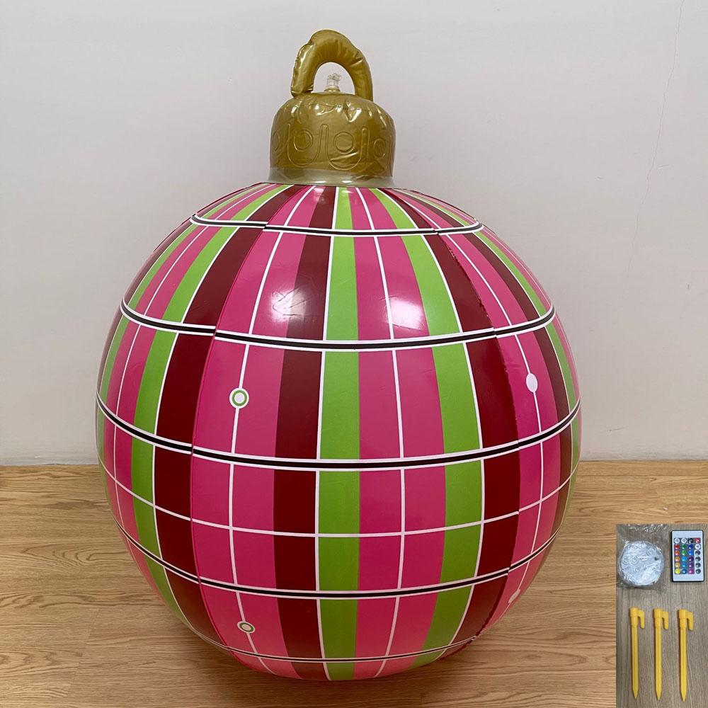 60CM Weihnachten Aufblasbare Dekorierte Kugeln Weihnachten Außen Weihnachtsbaum Dekorationen Aufblasbare Christbaumkugeln Spielzeug mit Licht