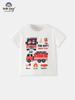 2026 Spring/Summer Kids' Fire Truck Print T-shirt - Short Sleeve & Round Neck