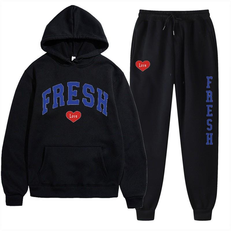 New Spring and Autumn Men's Hoodie Set, Popular In Europe and America, Casual Trend Men's Sweater Set