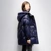 Women's Winter Thickened Plus Size Warm Jacket Loose Large Pocket Hooded Diamond Check Warm
