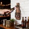 Wooden Wall Mounted Beer Opener With Cap Catcher For Bar Kitchen Decor