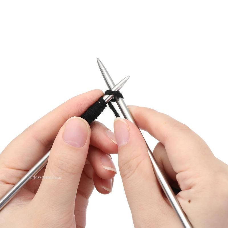 5Pcs/bag Stainless Steel Straight Knitting Needles Metal Crochet Hook DIY Sweater Weave Knitting Tools 2-5mm Sewing Accessories