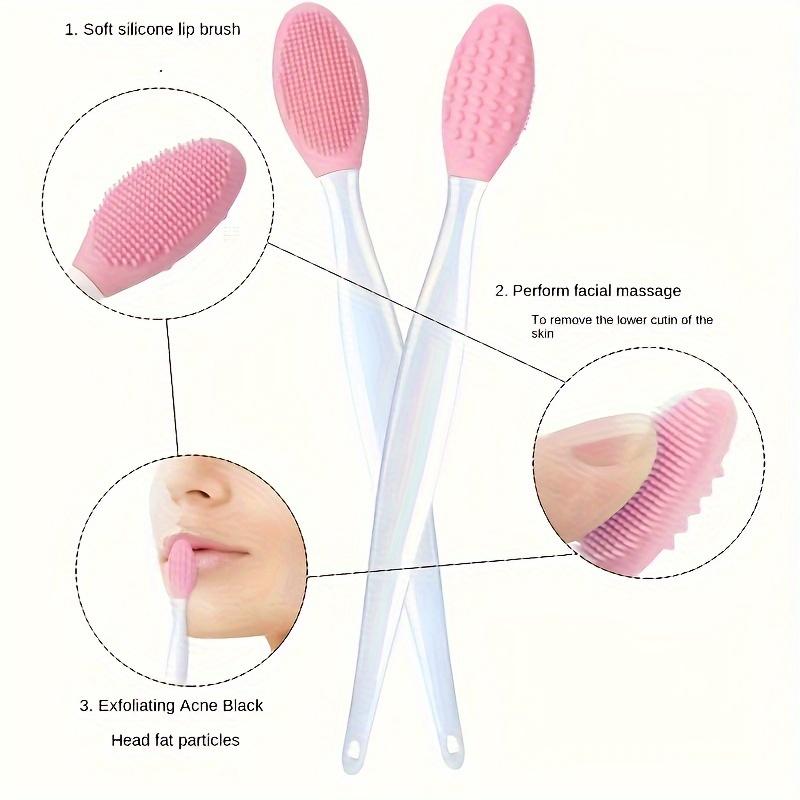 6 Pieces Face Brush Set, Manual Silicone Exfoliating Lip Brush Nose Cleansing Brush and Mask Brush for Facial Skin Care