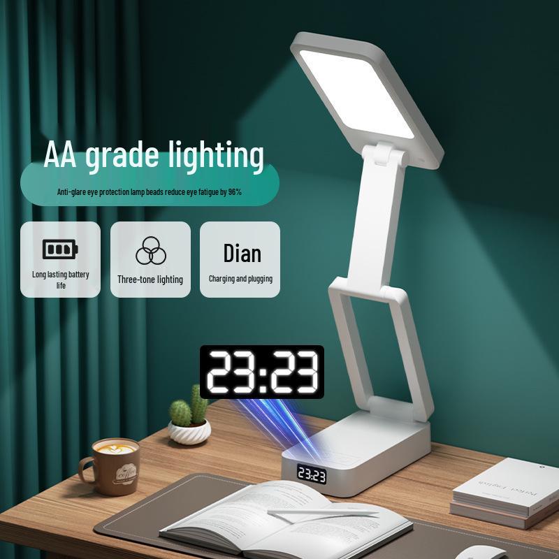 LED Eye Protection Folding Desk & Bedside Lamp with Anti-Blue Light USB Night Light for Study and Reading