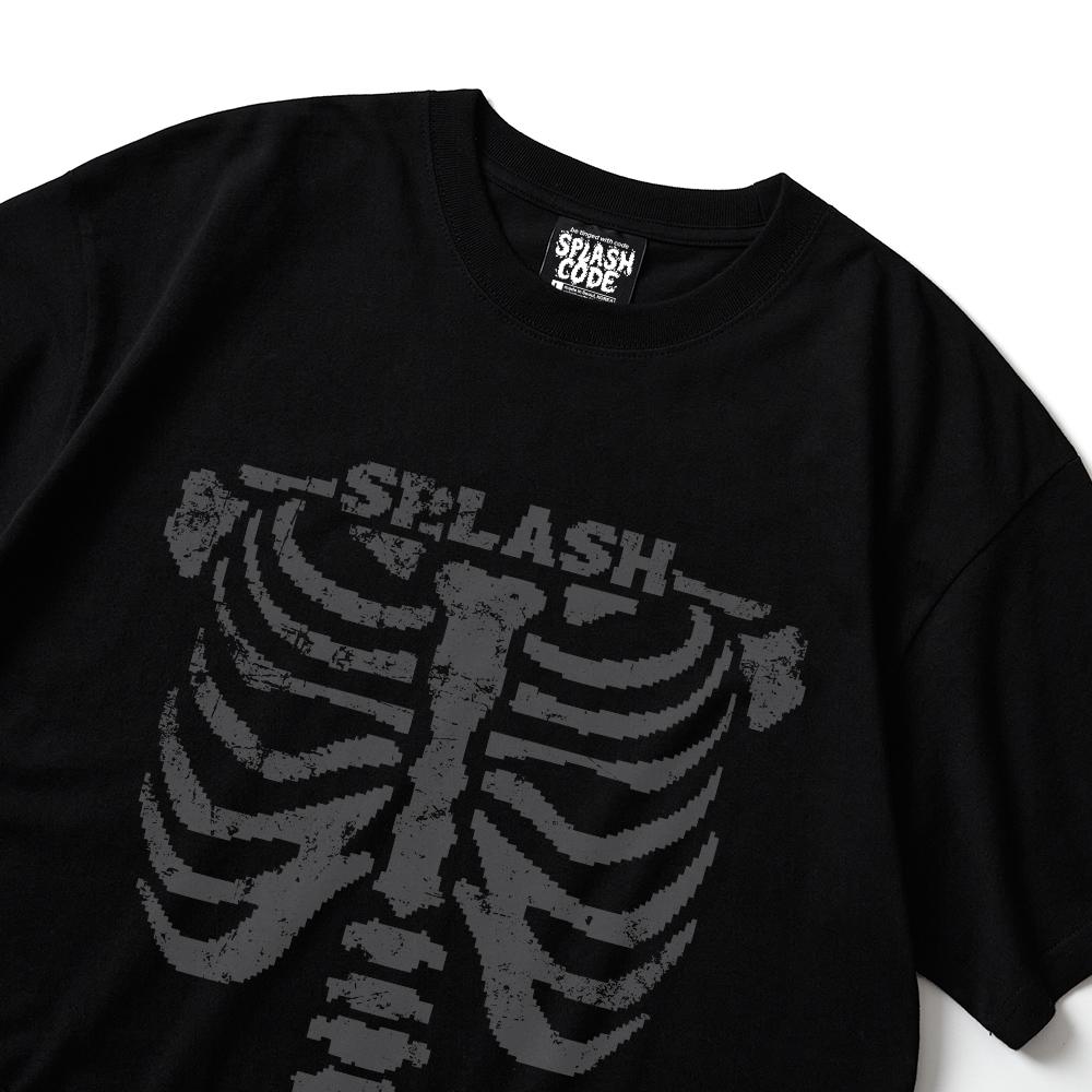 Seupeullaesikodeu Short Sleeve T-Shirt Black - Skeleton