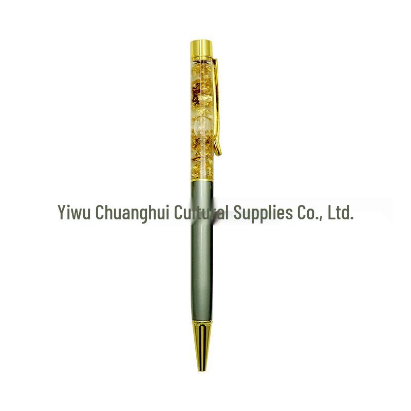 Gold Crystal Foil Metal Ballpoint Pen - Signature & Gift Pen with Laser Engraving