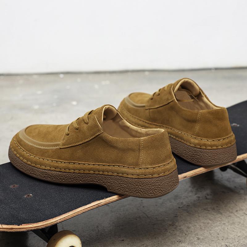Men sneakers lace up Casual cow suede Leather Flat Designer Shoes Comfortable Fashion Leather Oxford Shoes Soft Versatile Shoe
