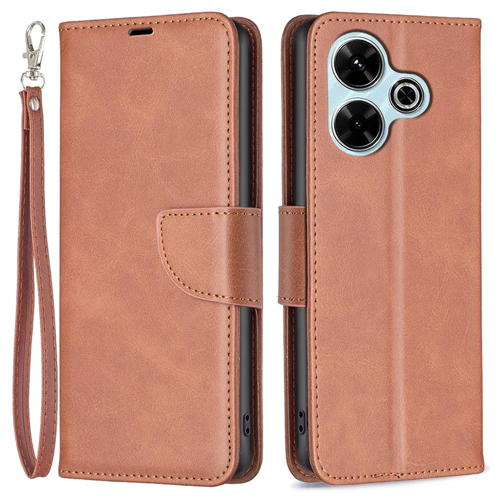 

For Xiaomi Redmi 13 5G/13 4G/Poco M6 4G Case Wallet Leather Phone Cover Flip Stand Brown