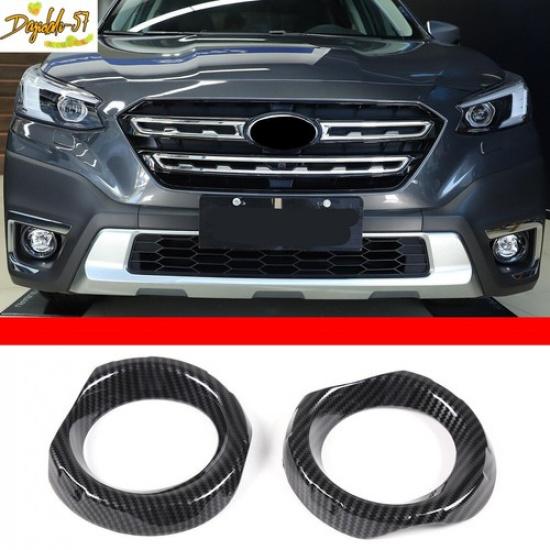 ABS Carbon Fiber Car Front Fog Light Lamp Cover Trim For Subaru Outback -24