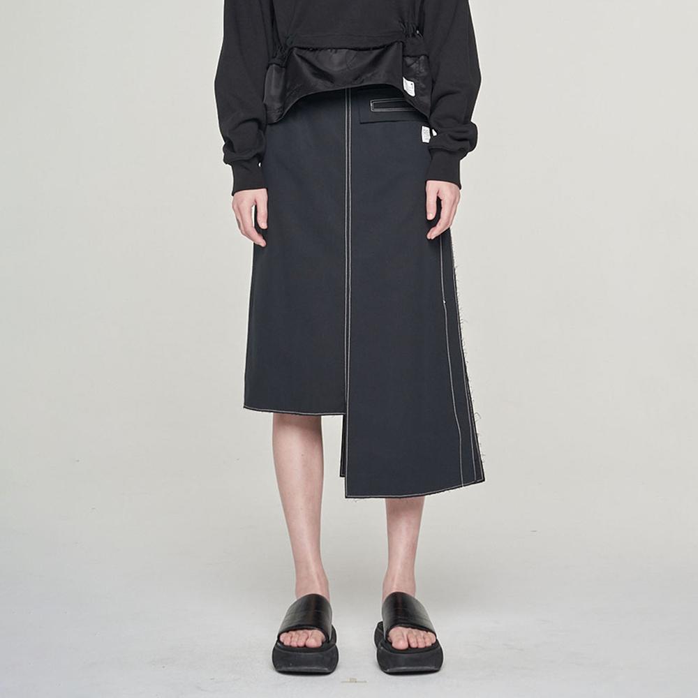 Recorde [Women] Asymmetry Linen Midi Skirt_Rqkam23558Bkx