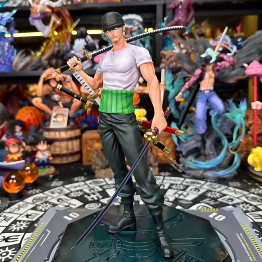 Fashnics 25Cm/9.84In Anime One Piece Figure Roronoa Zoro Figure Pvc Statue Collectible Model Toys Gifts