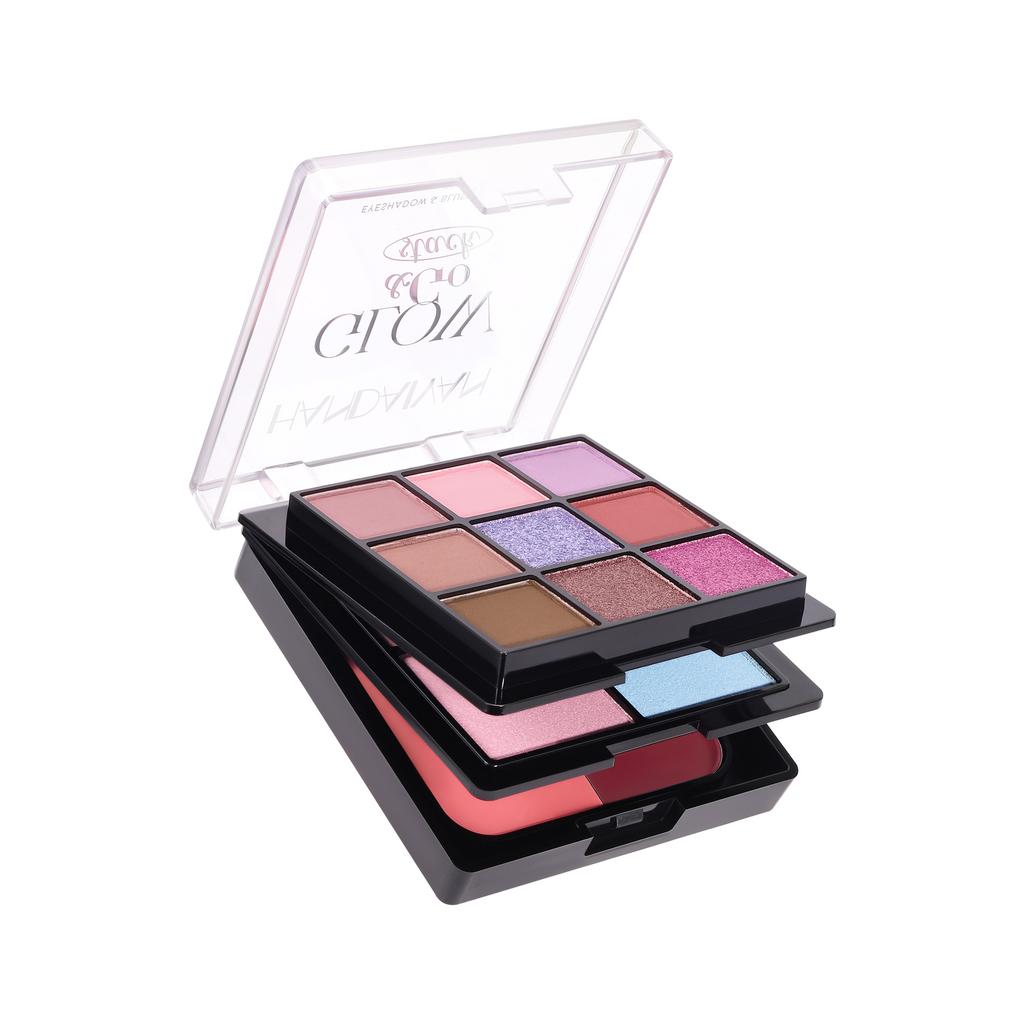 Highlight Blush Combination Disc Three-layer Pearlescent Thin Flash Eyeshadow Blush Highlight Comprehensive Disc Face Makeup Makeup Disc