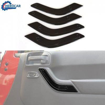 Interior Door Handle Decor Cover Trim Panel For Jeep Wrangler JK 2011-2017 4Door