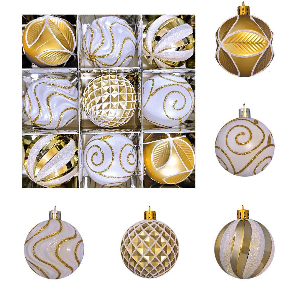 9Pcs/set Plastic Christmas Ball Ornament Christmas Ball Decorations Christmas Party Decoration