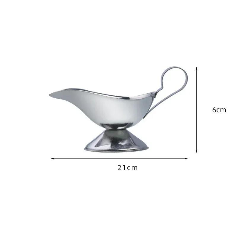 Stainless Steel Sauce Boat Sauce Storage Box 304 Sauce Dripless Lip Salt Spice Gravy Boat Kitchen Restaurant steak  Lip