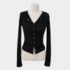 A must-have from Dongdaemun, Korea: Sexy, single-breasted, slim-fit, long-sleeved women's cardigan, perfect for daily wear.