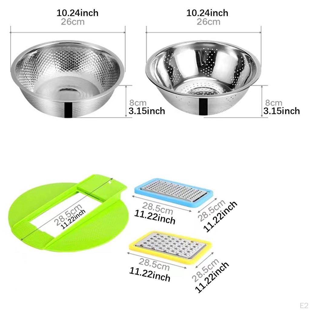 Colander with Mixing Bowl, Food Strainer Kitchen Tool Grating Slicing Graters