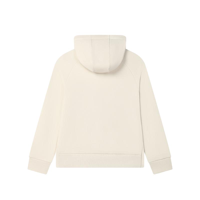 FILA Fleece Hooded Jacket Women outerwear Ice-Cream-White F11W513502FIV