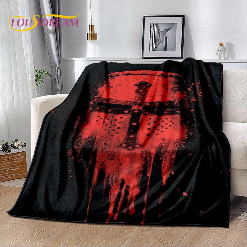 Cavalier Knight Templier Crusaders Joc pătură moale de pluș, pătură de flanel pătură pentru sufragerie dormitor pat canapea picnic