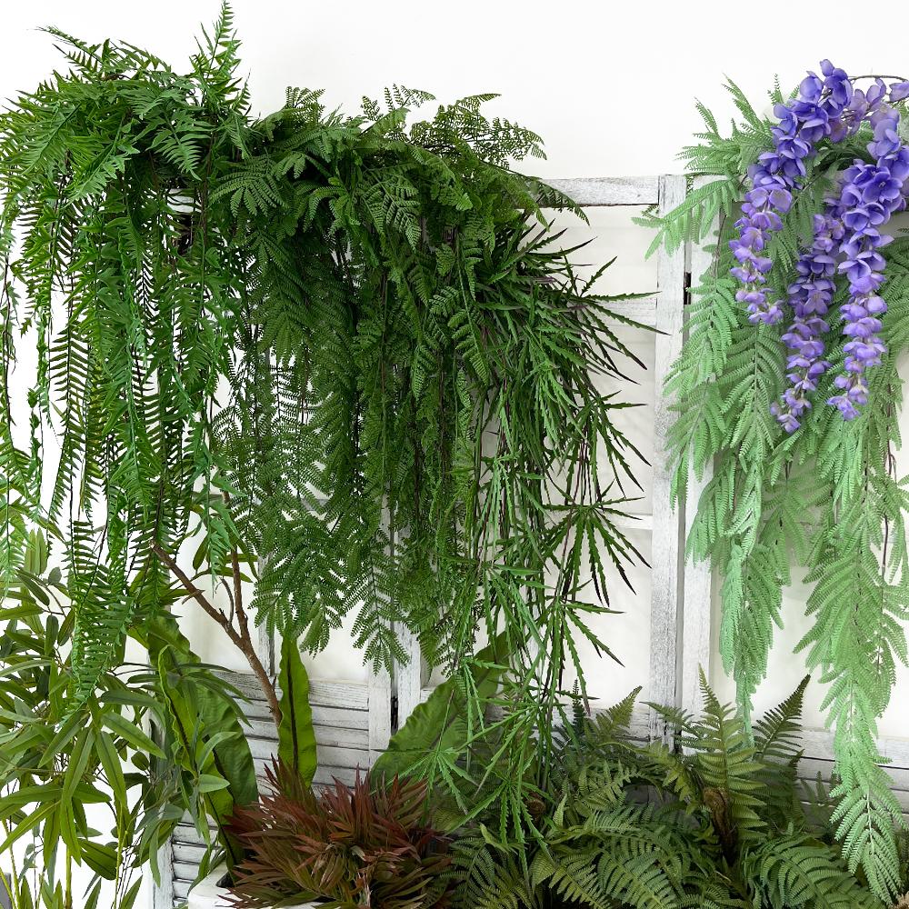 Artificial Hanging Plants 3.3ft Fake Hanging Fern Vines with 30 Leaves Wall Decor Greenery for Home Wall Outdoor Indoor Decor