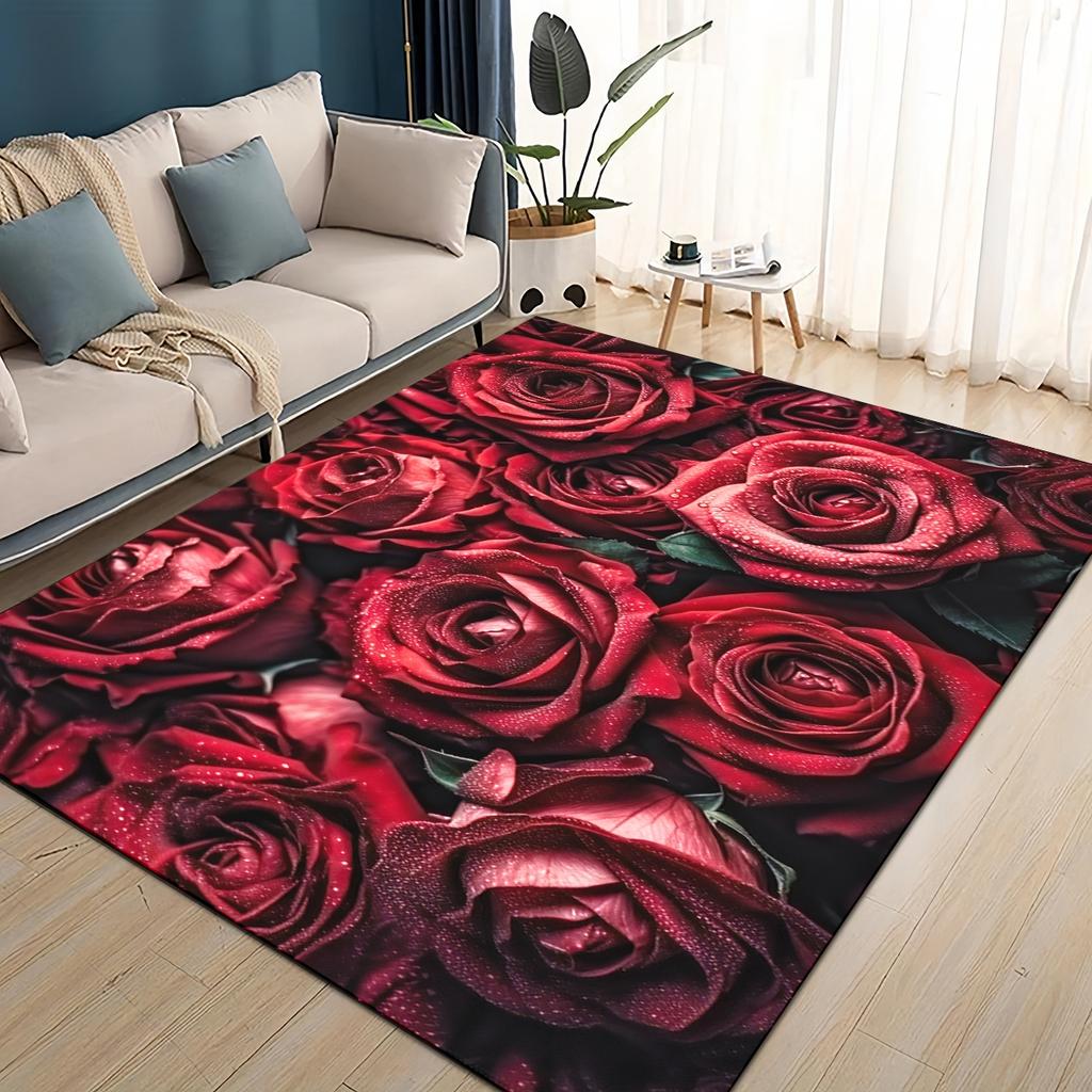27 Style New Colorful Rose Romantic Flower Love Carpet Rug for Living Room Bedroom Home Sofa Decoration,kids Non-slip Floor Mat