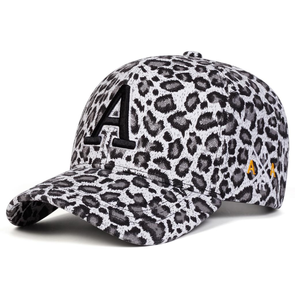 Cappellini da Baseball Unisex con Ricamo Lettera A Stampa Leopardo Primavera e Autunno Regolabili da Esterno Cappelli Casual Cappello Parasole Cappellino Sportivo