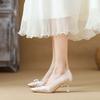 Bride Main Wedding Shoes Women's Spring and Autumn 2025 New Bridal Shoes Soft Sole Soft Surface High Heels Commuting Versatile Small Single Shoes