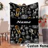 Custom Name Cam Team Spirit Throws Blanket Flannel Blankets for Couch Bed Gifts for Men Women Picnic blanket Christmas fan gifts
