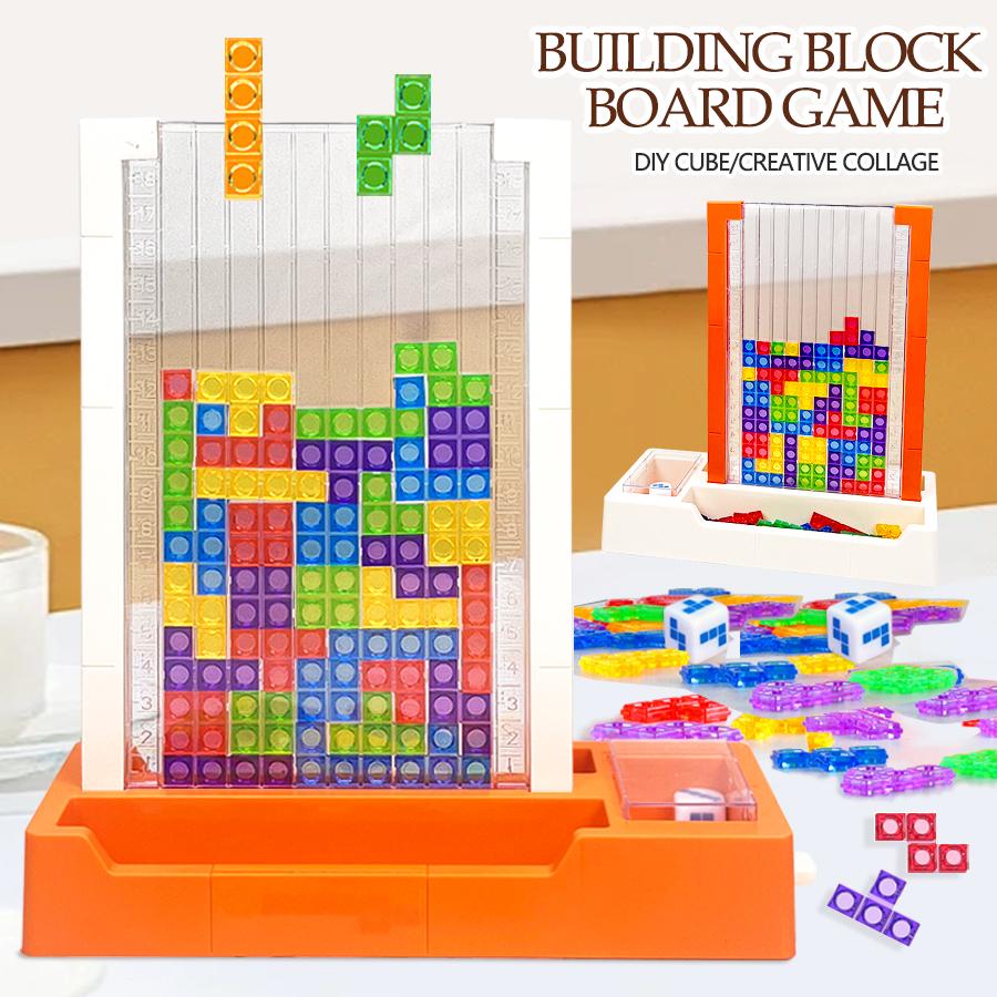 3D Blocks Puzzle Toys, DIY Intelligent Colorful Plastic Blocks Game Transparent Brain Teaser Toy for 8+ Boys and Girls
