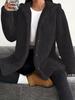 Women's Hooded Fleece Cardigan Jacket Loose Long Sleeve Button Front Casual Coat Winter Outerwear