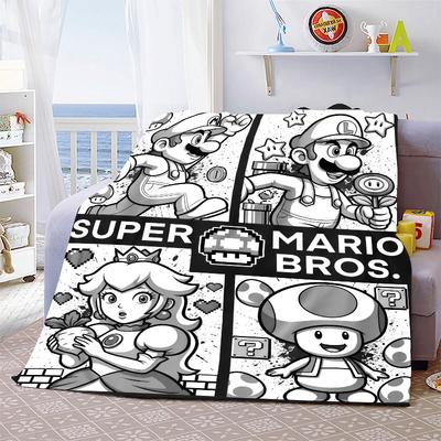 Super Mario Soft Flannel Blanket Warm Throw Cozy Lightweight Blanket for Sofa Bed Home Decoration -QJY