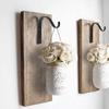 4Pcs Black Metal Wall Hooks Curved Hanging Plant Bracket Flower Basket Decor
