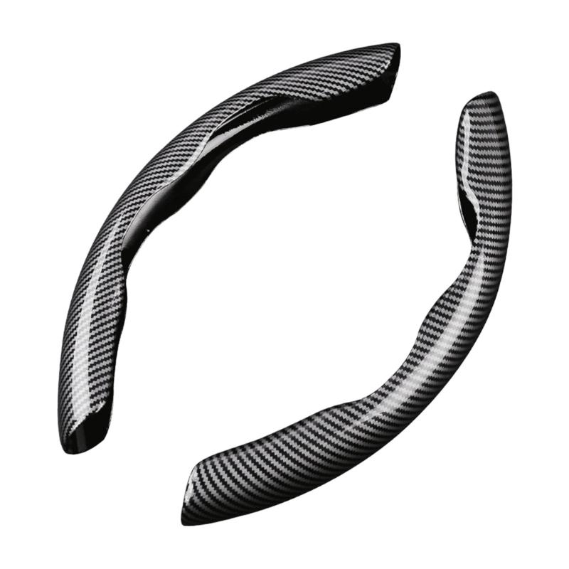 Set Of 2 Elegant Carbon Fiber Design Steering Wheel Covers Strong Natural Fiber Construction Case for Season Use