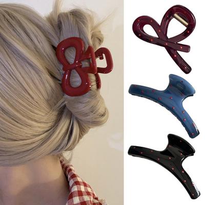 1/2 Pcs Pinces à Cheveux Femme Imprimé Pois Plastique Pince à Cheveux avec Fort