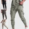 Pantalon Homme Couleur Unie Taille Élastique Cordon de Serrage Cheville Élastiquée Pantalon de Jogging Automne