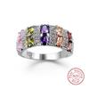 Exquisite Female Geometry Round Stone Ring  Sterling Plataful AAA Zircon  Design Wedding Rings For Women Bague