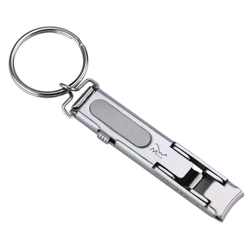 1Pc Ultra-Thin For Manicure Salon Nail Clippers Collapsible Portable Travel Fingernail Keychain Nail Scissors Cutter Stainless