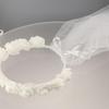 Puffy Exquisite Wedding Photo Artificial Flower Wreath Headband Bridal Veil Lace Up Party Accessory